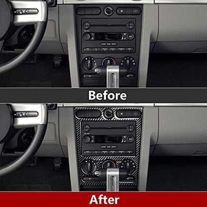 Car Air Conditioning Control Panel Sticker Cover for Ford Mustang GT Shelby 2005 2006 2007 2008 2009 Accessories Carbon Fiber Decal - color: Air Conditioning Control Panel