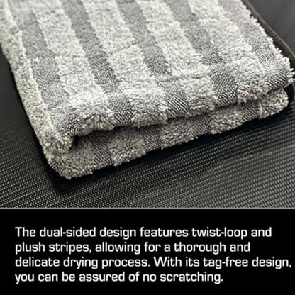 Ethos Car Drying Towel - 1000GSM Twisted Loop Microfiber Towels 20" x 30" - Car Drying Towels Extra Large, Dual Sided, Absorbs 12X Its Weight in Water! One Towel That Dries It All!