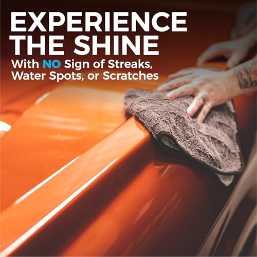 The Rag Company Gauntlet Car Drying Towel, Ultra-Absorbent 70/30 Blend Korean Microfiber, Dries Vehicles Faster Without Scratching, 900 GSM, 15x24 Inches, Ice Grey/Grey, 2-Pack - size: 15in x 24in
