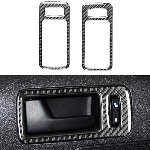 Real Soft Carbon Fiber Car Inner Door Handle Trim Bowl Cover Stickers Compatible with Ford Mustang GT Shelby 2005 2006 2007 2008 2009 Accessories Decals - color: Door Handle-black