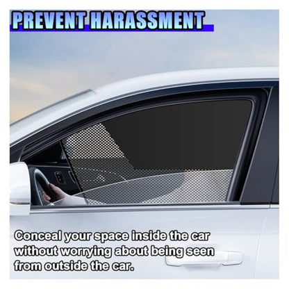 ZIMISI Car Window Shades, Magnetic Side Window Sun Shade Curtain, Half Blackout & Half See-Through UV Protection & Heat Blocking Car Window Screen, Vehicle Sun Shades for Driver Passenger (Front) - size: Front Windows