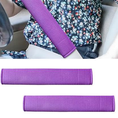 2PCS Long Car Seat Belt Cover Pads, Soft Mesh Seatbelt Shoulder Strap Protector Pad for Comfort Driving, Breathable Car Seat Belt Pad Harness Cushion Protect Your Neck and Shoulder (Purple) - color: Purple