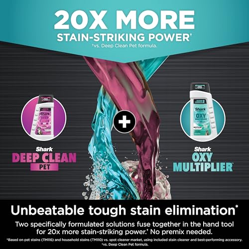 Shark StainStriker HairPro Portable Carpet, Upholstery & Area Rug Cleaner, Stain, Hair & Odor Remover, 3 Tools & dual activated Solution, Teal, PX253BRN - style: StainStriker w/ HairPro (Teal)
