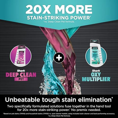 Shark StainStriker HairPro Portable Carpet, Upholstery & Area Rug Cleaner, Stain, Hair & Odor Remover, 3 Tools & dual activated Solution, Teal, PX253BRN - style: StainStriker w/ HairPro (Teal)