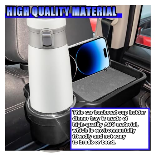 Car Cup Holder Tray, Foldable Car Backseat Organizer Food Tray for Eating, Multifunctional Detachable Headrest Drink Trays Desk for Most Vehicles Road Trips