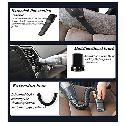 LIANXIN Car Cleaning Kit Car Wash Kit with High Power Handheld Vacuum Automobile Detailing Brush Kits Microfiber Towels Tire Brush Washing Mitt Sponge Safety Hammer Cleaning Wash Kits - size: Xxl-11
