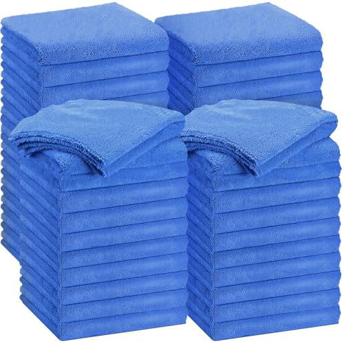 Shimeyao 30 Pcs 12 x 16 Inch Edgeless Microfiber Plush Towels for Cars Detailing Drying Wash Polishing Absorbent Cleaning Cloths, 500 GSM (Dark Blue) - color: Dark Blue, size: 12 x 16 Inch