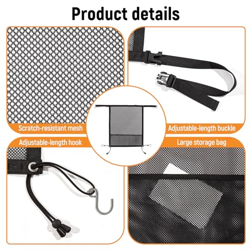 Dog Car Barrier,Car Divider Net for Dogs,Pet Barrier with Organizer,Dog Barrier for Car,SUV,Truck - size: Medium