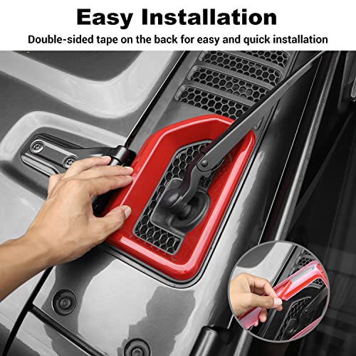 JWWY JL Wrangler Front Wiper Base Panel Protect Cover Trim Compatible with 2018-2025+ Jeep Wrangler JL JLU Gladiator JT Trunk Accessories Red - color: Red