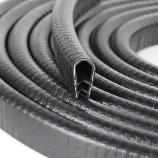 Rubber Edge Trim, U Channel Edge Trim with Metal Clips Edge Guard Protector, PVC Rubber Seal Strip for Sheet Metal, Car Doors, Hatches, Table Corners, Fit 3/64" to 1/4"(1.2mm-6.4mm), 6.5Ft, Black - color: Black, size: 6.5 Feet