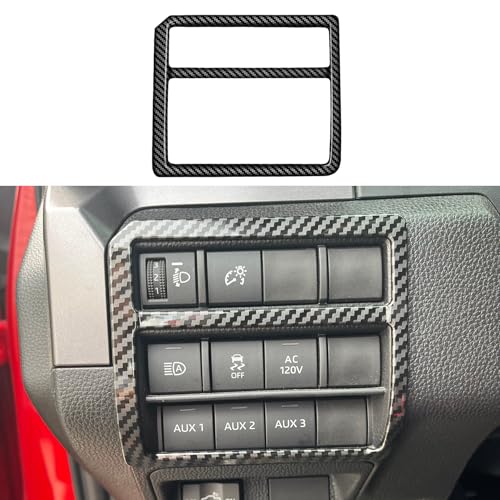 Multifunctional Panel Cover for Toyota Tacoma 2024 2025 2026 Up for 4Runner 2025 2026 Up Interior Accessories Center Console Dashboard Cover Frame Decor Trim Carbon Fiber - color: Carbon Fiber Grain, size: 24 Up Tcm & 25 Up 4R Button Cover