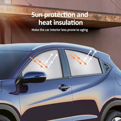 Silver Car Window Sun Shade - Side Thiken Curtain Magnetic 100% Block Light Car Window Covers with Cooler Feeling (Silver, D-Back-2pcs) - size: D-back-2pcs