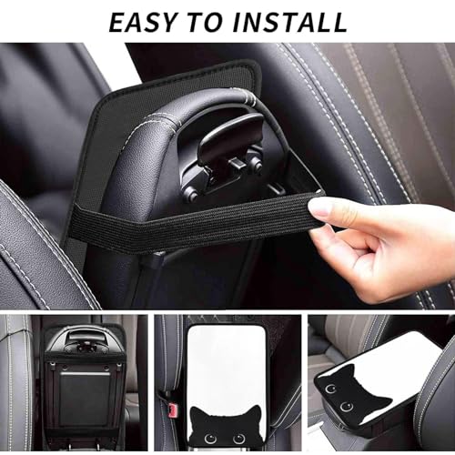 Funny Cat Auto Center Console Cover Universal Car Armrest Pad Waterproof Women Men Automotive Interior Accessories for Most Vehicle SUV - color: Funny Cat