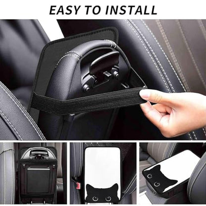 Funny Cat Auto Center Console Cover Universal Car Armrest Pad Waterproof Women Men Automotive Interior Accessories for Most Vehicle SUV - color: Funny Cat