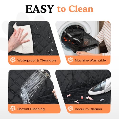 Dog Car Seat Cover For Back Seat, 100% Waterproof Hammock & Back Seat Protector 137*147 cm (54*58 in), Heavy Duty 600D Oxford, Non-Slip, Scratchproof, Easy to Clean, Universal Fit for Cars,