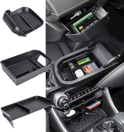 3PCS Center Console Organizer Compatible with 2019-2024 2025 Toyota RAV4 Driver's Drawer Box Storage Tray Insert Secondary Storage Box Interior Accessories - color: 3PCS Center Console Tray