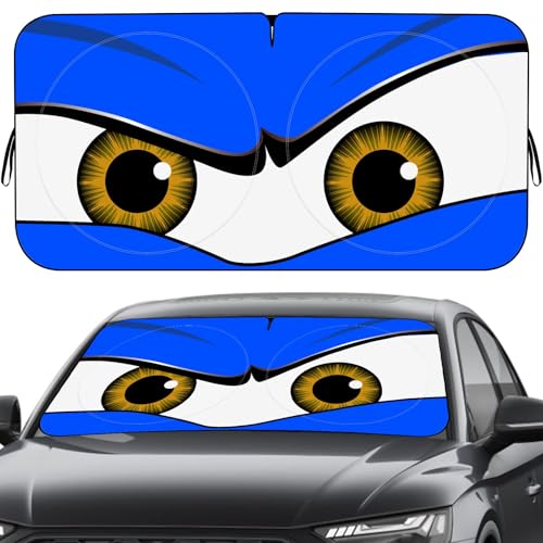 eygeufg Windshield Shade, Car Sun Shade for Front Windshield (Blue, Large) - color: Angry Blue Eyes, size: Medium