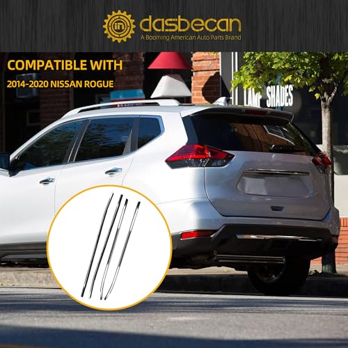 Dasbecan 4Pcs Weatherstrip Window Seal Car Window Moulding Trim Compatible with 2014-2020 Nissan Rogue Replace 80820-4CL0A, 80821-4CL0A, 82820-4CL0A, 82821-4CL0A