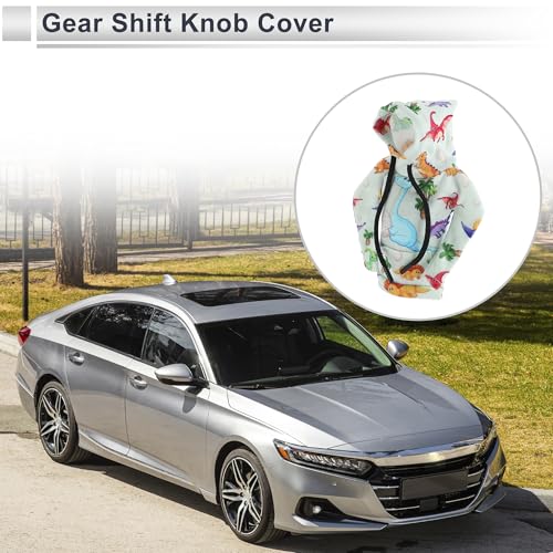 1 Pc Universal Gear Shift Knob Cover Automotive Manual Stick Shifting Handle Protector Dinosaur Hoodie Style Purple,Blue,Orange,Pink Polyester