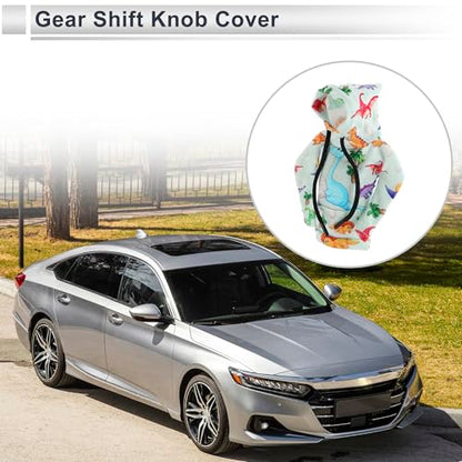 1 Pc Universal Gear Shift Knob Cover Automotive Manual Stick Shifting Handle Protector Dinosaur Hoodie Style Purple,Blue,Orange,Pink Polyester