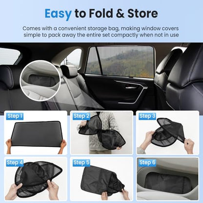 KUST Car Window Shades for 2010-2024 Toyota 4Runner Accessories, Breathable Mesh Magnetic Window Covers, Rear Back Side Window Sun Shades UV Block Privacy Protection for Baby Camping Napping 2PCS - size: FOR | Toyota 4Runner 11-23 (Pack of 2 Rear Side)