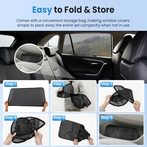 KUST Car Window Shades for 2010-2024 Toyota 4Runner Accessories, Breathable Mesh Magnetic Window Covers, Rear Back Side Window Sun Shades UV Block Privacy Protection for Baby Camping Napping 2PCS - size: FOR | Toyota 4Runner 11-23 (Pack of 2 Rear Side)