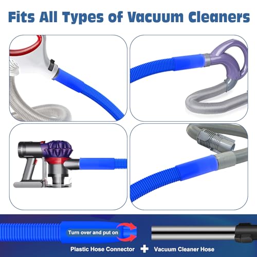 PetOde 2 Pieces Dryer Vent Cleaner Kit Compatible with Most Vacuum Cleaner, Dryer Lint Brush and Vacuum Hose Attachment, Quickly Lint Remover, Deep Blue - color: Deep Blue
