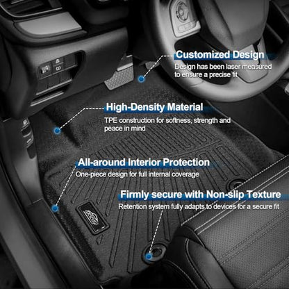 PELEUS Floor Mats for 2013-2018 Toyota RAV4 (Non-Hybrid), All Weather TPE Car Mats Full Set with Trunk Cargo Liner and Backrest Protectors, Custom Fit Interior Accessories for 2013-2018 RAV4, Black - style: For Toyota RAV4 2013-2018