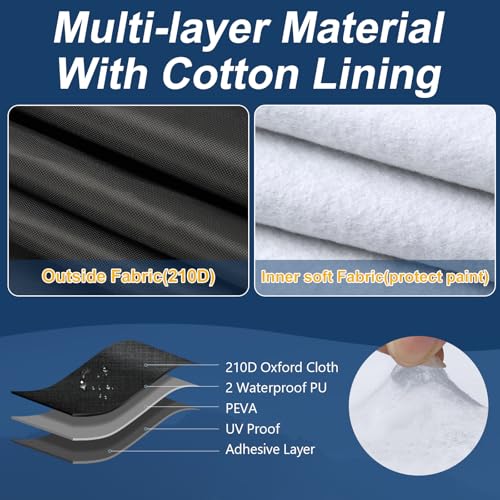 QUNSUNUS Car Cover Compatible with Mercedes-Benz S Class S250 S300 S350 S400 S450 S500 S550 S600 2006-2025, All Weather Waterproof S Class Car Covers with Cotton Lining,Zipper and Straps - color: for S-Class 2006-2025