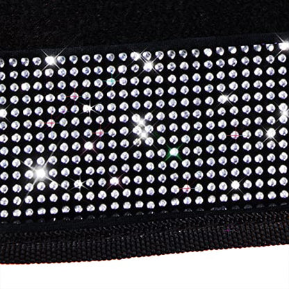 CAR PASS Bling Diamond Car Floor Mats, Shining Rhinestone Carpet Sparkly Glitter Crystal with Anti-Slip PVC Heel Pad Waterproof Universal Fit Automotive SUV,Sedan,Van,Cute Girl Women,4pcs Black Sliver - color: Silver Diamond