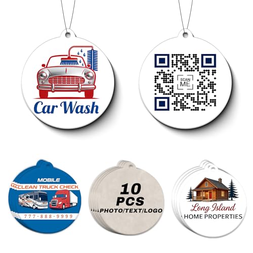 10-1000 Pcs Custom Logo Car Air Fresheners Bulk, Personalized Car Air Fresheners with Picture, Bulk Customized Gifts for Business Events and Branding (Round) - color: Round
