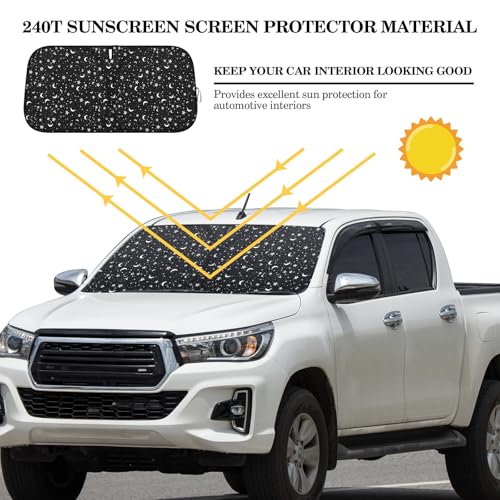 Woanger Windshield Sun Shade Foldable Car Front Window Covers for Car Accessories Sun Heat UV Rays Visor Protector Protection for Universal Cars SUV Truck (Starry Night) - style: Starry Night