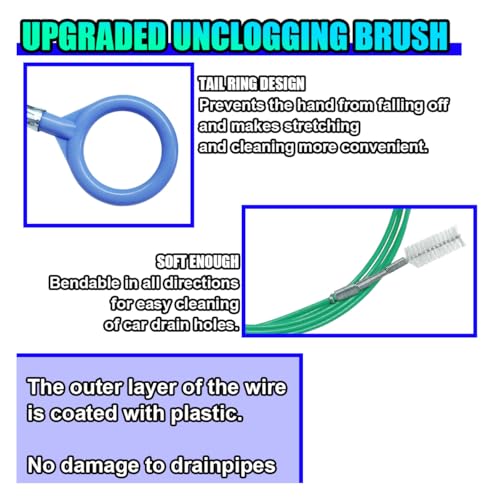 Auto Sunroof Drain Cleaning Tool, 78 Inch Long Pipe Cleaners & Flexible Drain Brush, Slim Tube Cleaning Brush Dredging Tool for Car Sunroof, Windshield Wiper Drain Hole (1PC) - size: 1PC