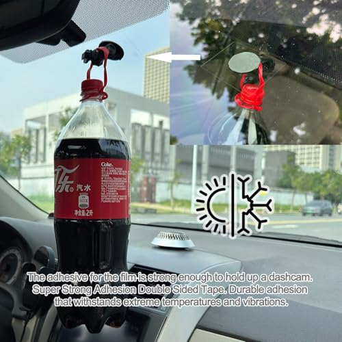 Double-Sided Adhesive Pad and Electrostatic Film for Dash Cam,Customizable,Residue-Free Accessory for Car Windshields, Includes 4 Adhesion Promoter. - color: The Red Double-sided Sticker Adhesive