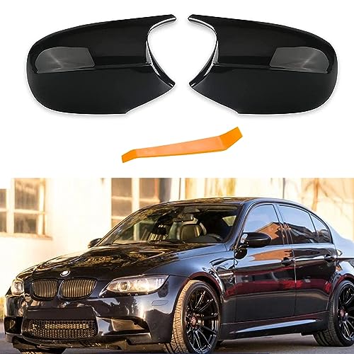 Side Mirror Cover Caps Compatible with BMW E90 E91 2008-2011, E92 E93 E81 E82 E87 E88 LCI Door Rear View Mirror Cap Replacement for 328i 335i Gloss Black - size: Gloss Black, style: 08-11 E90
