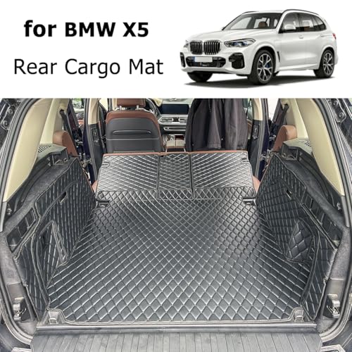 Cargo Mat Compatible with 2019-2026 BMW X5 Trunk Mat (and Rear Left and Right Side Panels) Cargo Liners for X5（Non 45e /7-Seats Models）