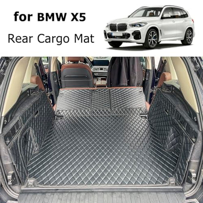 Cargo Mat Compatible with 2019-2026 BMW X5 Trunk Mat (and Rear Left and Right Side Panels) Cargo Liners for X5（Non 45e /7-Seats Models）