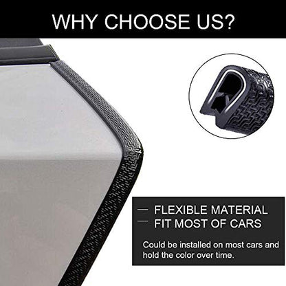 Winunite 65.6ft (20m) Car Door Edge Guards Black – Rubber, No Glue, U-Shaped, Built-in Metal Clips, Fits Most Vehicles, Fade-Resistant, Scratch- and Chip-Resistant – Reduces Dings in Parking Lots - color: black, size: 65-3/5Ft