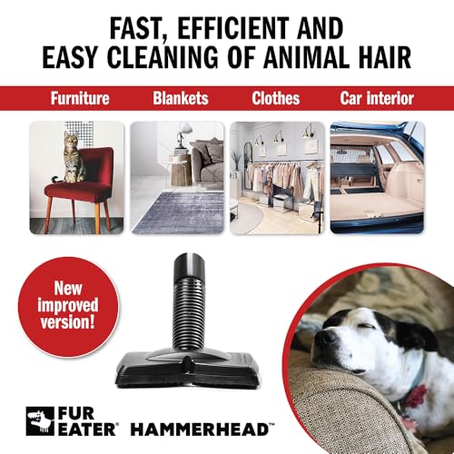 Vacuum Cleaner Brush Attachment for Removing Pet Hair (2.0 Improved Version) Cats & Dogs Lint Remover for Furniture, Carpets, Car Detailing, Universal Fit with Adapter 1 1/4 and 1 3/8 inches - color: Newer Model