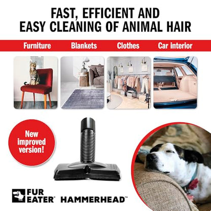 Vacuum Cleaner Brush Attachment for Removing Pet Hair (2.0 Improved Version) Cats & Dogs Lint Remover for Furniture, Carpets, Car Detailing, Universal Fit with Adapter 1 1/4 and 1 3/8 inches - color: Newer Model
