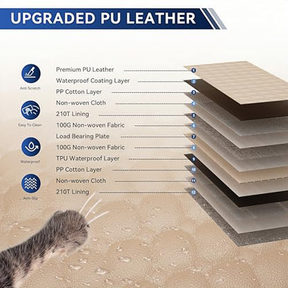 Hard Bottom Car Seat Cover for Dogs, 2025 Upgraded Leather Back Seat Extender Waterproof Dog Car Seat Cover for Back Seat, Non-slip Dog Car Hammock Backseat Pet Cover for Dogs in Car, Support 400LBs