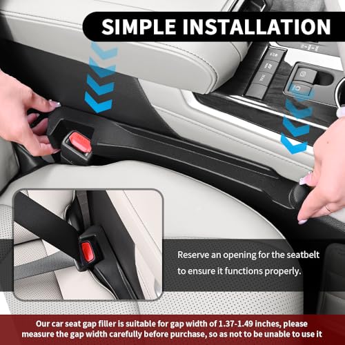 Turcee 2PCS Car Seat Gap Filler Organizer with Storage Slot & Hook,Car Seat Gap Filler Strip for Filling Gaps,Universal & Double-Sided Use Cars Seats Gaps Plug Cars Interior Accessories