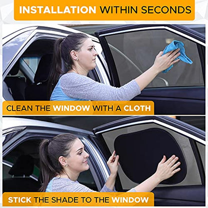 EcoNour Car Side Window Shade for Baby - 2 Pack | Car Window Shade for Sun Glare, Heat and UV Protection | Rear Side Window Sunshade for Privacy Blackout Car Accessories | Medium (20"x12") - size: Medium