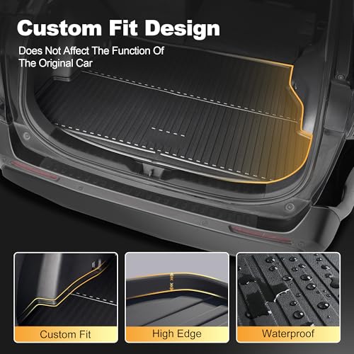 AOMSAZTO 2025 Cargo Mat: All Weather Cargo Liner Compatible with Toyota RAV4 (Include Hybrid) 2019-2025 Waterproof Trunk Mat TPE 3D Heavy Duty Rear Trunk Tray - style: 2019-2025 | For Toyota Rav4 Cargo Mat
