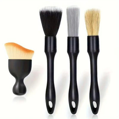 4 Counts Set Car Detailing Products,Soft Professional Portable Brush for Car Interior Cleaning & Dust Removal, Car Valeting Kit,Car Interior Cleaning Brush Set, Cleaning Supplies,Automotive.