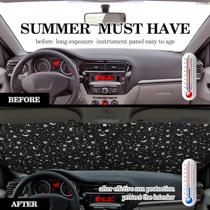 Woanger Windshield Sun Shade Foldable Car Front Window Covers for Car Accessories Sun Heat UV Rays Visor Protector Protection for Universal Cars SUV Truck (Starry Night) - style: Starry Night