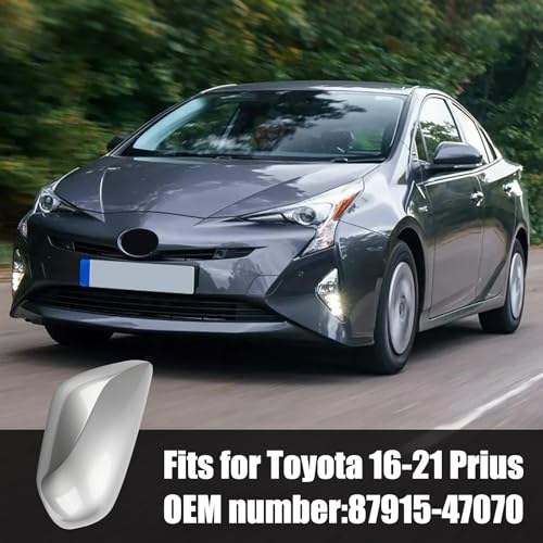 Right Passenger Side Car Mirror Cap Cover Compatible with Toyota Prius 2016 2017 2018 2019 2020 2021, Direct Replacement, 87915-47070, Gray - color: gray, size: Right