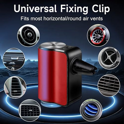 Car Air Freshener Diffuser,Smart Car Aroma Diffuser Air Freshener Spray Automatic with 10PCS Cologne Aromatherapy Oil (red) - color: Red