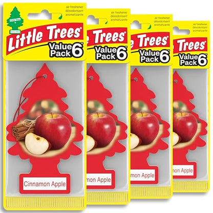 LITTLE TREES Car Air Freshener | Hanging Tree Provides Long Lasting Scent for Auto and Home | 24 Air Fresheners |Cinnamon Apple - color: Cinnamon Apple