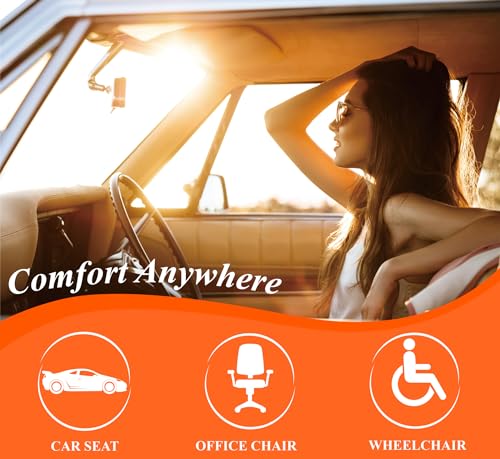 kingphenix Premium Car Seat Cushion, Memory Foam Driver Seat Cushion to Improve Driving View- Coccyx & Lower Back Pain Relief - Seat Cushion for Car, Truck, Office Chair (Leather Dark Gray) - color: Leather Dark Gray
